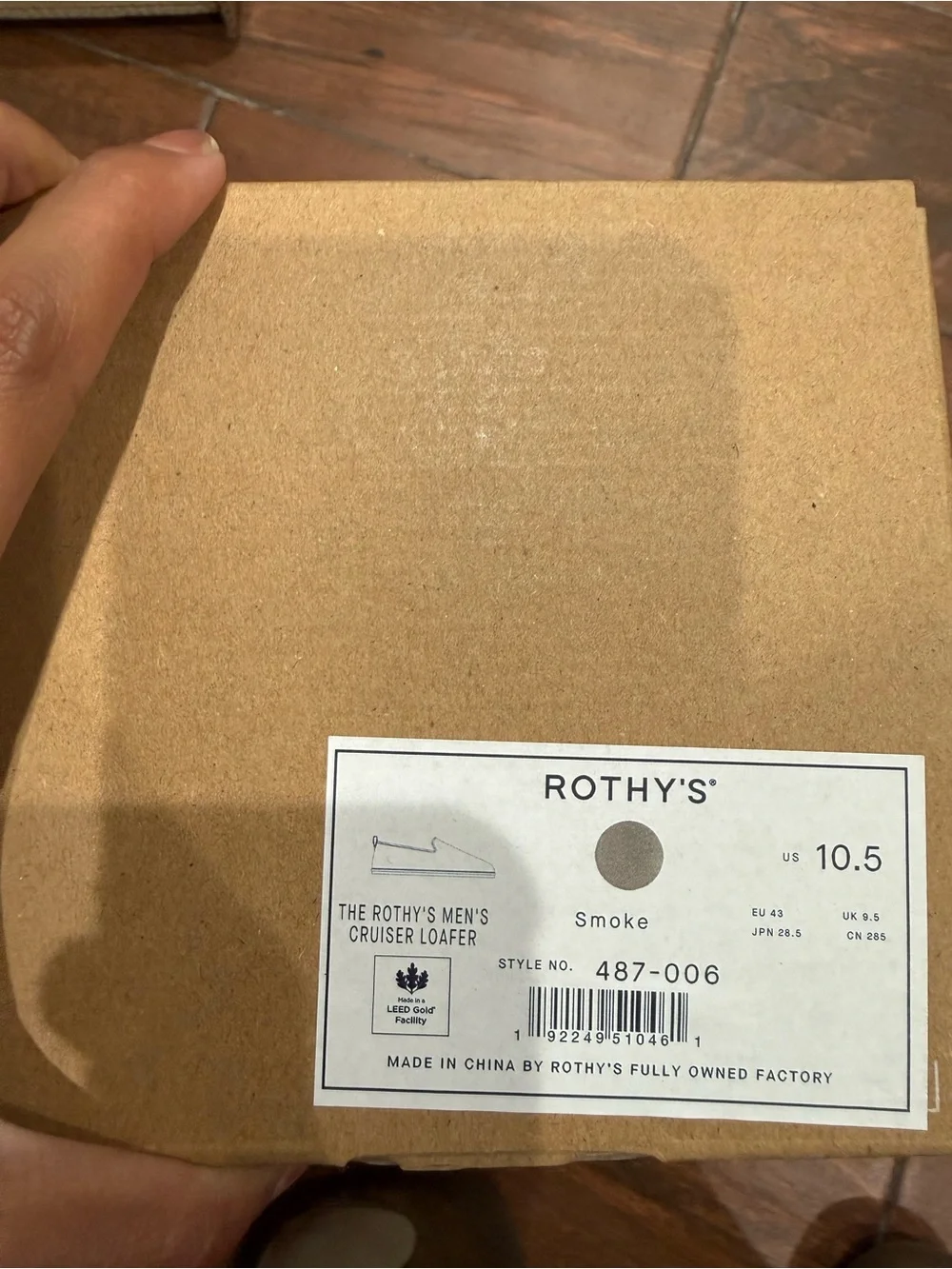 ROTHY'S Smoke Men's Cruiser Loafer - Size US 10.5 | New in Box